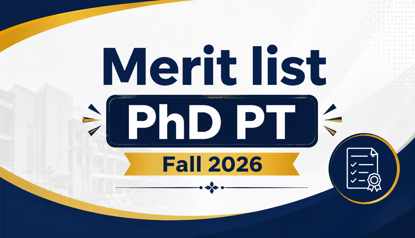 Merit List PhD PT Fall 2026